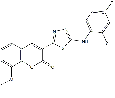 3-[5-(2,4-dichloroanilino)-1,3,4-thiadiazol-2-yl]-8-ethoxy-2H-chromen-2-one Struktur