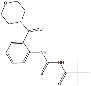 N-(2,2-dimethylpropanoyl)-N'-[2-(4-morpholinylcarbonyl)phenyl]thiourea Struktur