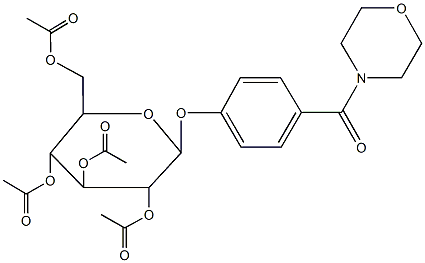 3,5-bis(acetyloxy)-2-[(acetyloxy)methyl]-6-[4-(4-morpholinylcarbonyl)phenoxy]tetrahydro-2H-pyran-4-yl acetate Struktur