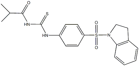 N-[4-(2,3-dihydro-1H-indol-1-ylsulfonyl)phenyl]-N'-isobutyrylthiourea Struktur