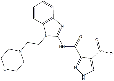 4-nitro-N-{1-[2-(4-morpholinyl)ethyl]-1H-benzimidazol-2-yl}-1H-pyrazole-3-carboxamide Struktur