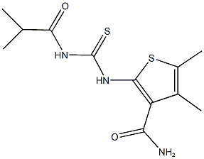 2-{[(isobutyrylamino)carbothioyl]amino}-4,5-dimethyl-3-thiophenecarboxamide Struktur