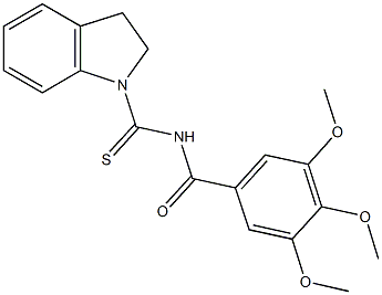 N-(2,3-dihydro-1H-indol-1-ylcarbothioyl)-3,4,5-trimethoxybenzamide Struktur