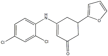 3-(2,4-dichloroanilino)-5-(2-furyl)-2-cyclohexen-1-one Struktur