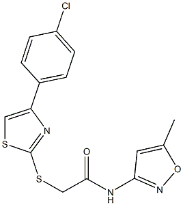 2-{[4-(4-chlorophenyl)-1,3-thiazol-2-yl]sulfanyl}-N-(5-methyl-3-isoxazolyl)acetamide Struktur