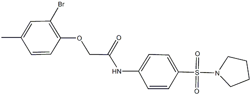 2-(2-bromo-4-methylphenoxy)-N-[4-(pyrrolidin-1-ylsulfonyl)phenyl]acetamide Struktur