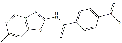 4-nitro-N-(6-methyl-1,3-benzothiazol-2-yl)benzamide Struktur