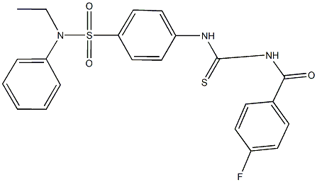 N-ethyl-4-({[(4-fluorobenzoyl)amino]carbothioyl}amino)-N-phenylbenzenesulfonamide Struktur