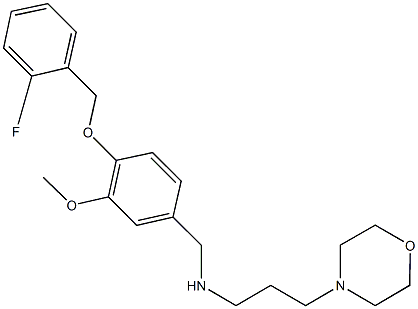 N-{4-[(2-fluorobenzyl)oxy]-3-methoxybenzyl}-N-[3-(4-morpholinyl)propyl]amine Struktur