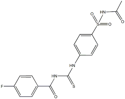 N-acetyl-4-({[(4-fluorobenzoyl)amino]carbothioyl}amino)benzenesulfonamide Struktur