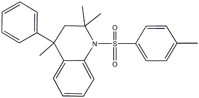 2,2,4-trimethyl-1-[(4-methylphenyl)sulfonyl]-4-phenyl-1,2,3,4-tetrahydroquinoline Struktur