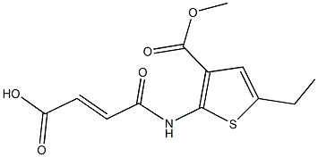 4-{[5-ethyl-3-(methoxycarbonyl)-2-thienyl]amino}-4-oxo-2-butenoic acid Struktur