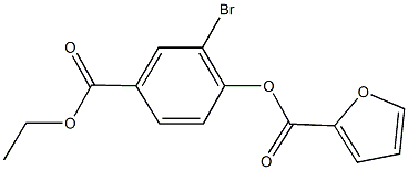 2-bromo-4-(ethoxycarbonyl)phenyl 2-furoate Struktur