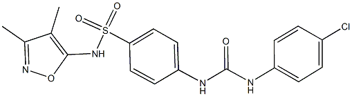 4-{[(4-chloroanilino)carbonyl]amino}-N-(3,4-dimethyl-5-isoxazolyl)benzenesulfonamide Struktur