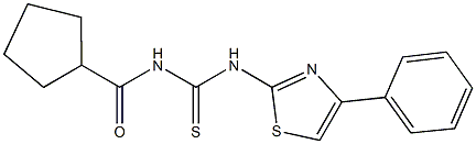 N-(cyclopentylcarbonyl)-N'-(4-phenyl-1,3-thiazol-2-yl)thiourea Struktur