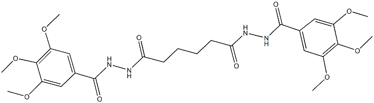 3,4,5-trimethoxy-N'-{6-oxo-6-[2-(3,4,5-trimethoxybenzoyl)hydrazino]hexanoyl}benzohydrazide Struktur