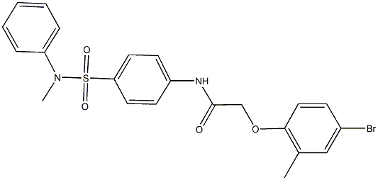 2-(4-bromo-2-methylphenoxy)-N-{4-[(methylanilino)sulfonyl]phenyl}acetamide Struktur