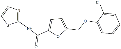 5-[(2-chlorophenoxy)methyl]-N-(1,3-thiazol-2-yl)-2-furamide Struktur