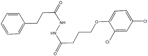 N'-[4-(2,4-dichlorophenoxy)butanoyl]-3-phenylpropanohydrazide Struktur