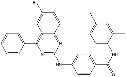 4-[(6-bromo-4-phenyl-2-quinazolinyl)amino]-N-(2,4-dimethylphenyl)benzamide Struktur