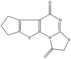 1-methylene-1,2,7,8-tetrahydro-5H,6H-cyclopenta[4,5]thieno[3,2-e][1,3]thiazolo[3,2-a]pyrimidin-5-one Struktur