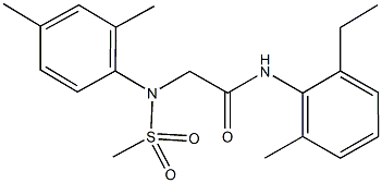 2-[2,4-dimethyl(methylsulfonyl)anilino]-N-(2-ethyl-6-methylphenyl)acetamide Struktur