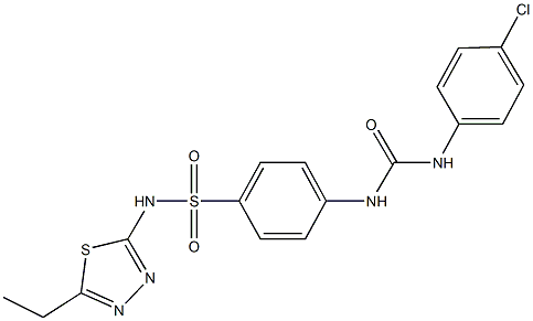 4-{[(4-chloroanilino)carbonyl]amino}-N-(5-ethyl-1,3,4-thiadiazol-2-yl)benzenesulfonamide Struktur