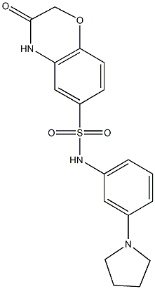 3-oxo-N-[3-(1-pyrrolidinyl)phenyl]-3,4-dihydro-2H-1,4-benzoxazine-6-sulfonamide Struktur