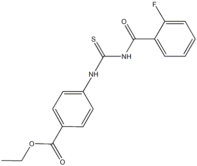 ethyl 4-({[(2-fluorobenzoyl)amino]carbothioyl}amino)benzoate Struktur