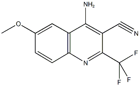 4-amino-6-methoxy-2-(trifluoromethyl)-3-quinolinecarbonitrile Struktur