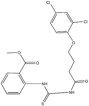 methyl 2-[({[4-(2,4-dichlorophenoxy)butanoyl]amino}carbothioyl)amino]benzoate Struktur