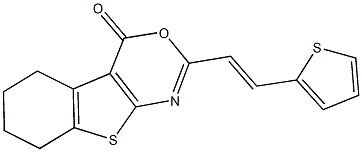 2-[2-(2-thienyl)vinyl]-5,6,7,8-tetrahydro-4H-[1]benzothieno[2,3-d][1,3]oxazin-4-one Struktur