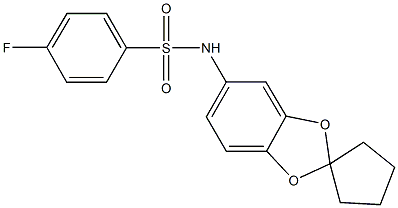 N-(spiro[1,3-benzodioxole-2,1'-cyclopentane]-5-yl)-4-fluorobenzenesulfonamide Struktur