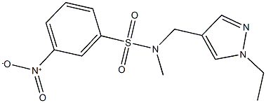 N-[(1-ethyl-1H-pyrazol-4-yl)methyl]-3-nitro-N-methylbenzenesulfonamide Struktur