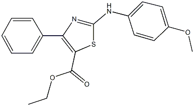 ethyl 2-(4-methoxyanilino)-4-phenyl-1,3-thiazole-5-carboxylate Struktur