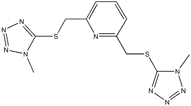 2,6-bis{[(1-methyl-1H-tetraazol-5-yl)sulfanyl]methyl}pyridine Struktur