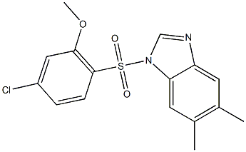 5-chloro-2-[(5,6-dimethyl-1H-benzimidazol-1-yl)sulfonyl]phenyl methyl ether Struktur