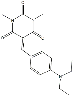 5-[4-(diethylamino)benzylidene]-1,3-dimethyl-2,4,6(1H,3H,5H)-pyrimidinetrione Struktur