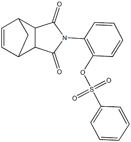 2-(3,5-dioxo-4-azatricyclo[5.2.1.0~2,6~]dec-8-en-4-yl)phenyl benzenesulfonate Struktur