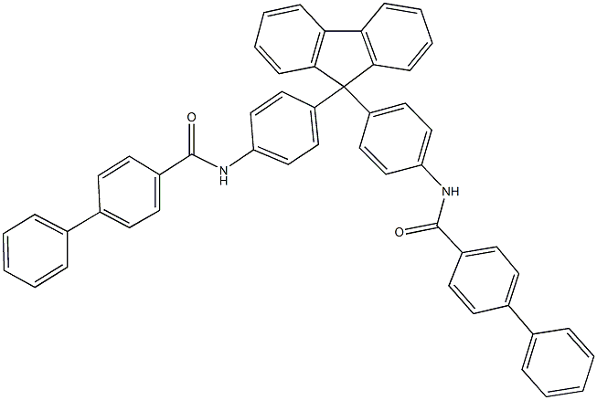 N-[4-(9-{4-[([1,1'-biphenyl]-4-ylcarbonyl)amino]phenyl}-9H-fluoren-9-yl)phenyl][1,1'-biphenyl]-4-carboxamide Struktur