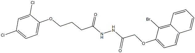 2-[(1-bromo-2-naphthyl)oxy]-N'-[4-(2,4-dichlorophenoxy)butanoyl]acetohydrazide Struktur