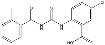 5-chloro-2-({[(2-methylbenzoyl)amino]carbothioyl}amino)benzoic acid Struktur