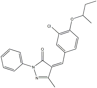 4-(4-sec-butoxy-3-chlorobenzylidene)-5-methyl-2-phenyl-2,4-dihydro-3H-pyrazol-3-one Struktur