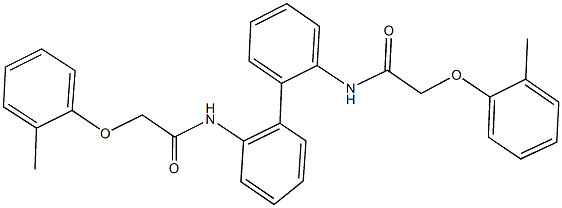 2-(2-methylphenoxy)-N-(2'-{[(2-methylphenoxy)acetyl]amino}[1,1'-biphenyl]-2-yl)acetamide Struktur