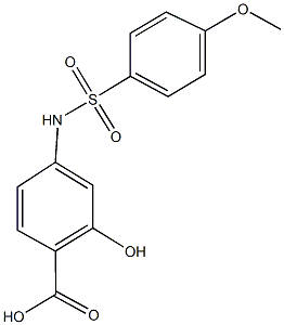 2-hydroxy-4-{[(4-methoxyphenyl)sulfonyl]amino}benzoic acid Struktur