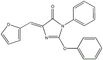 5-(2-furylmethylene)-2-phenoxy-3-phenyl-3,5-dihydro-4H-imidazol-4-one Struktur