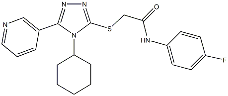 2-{[4-cyclohexyl-5-(3-pyridinyl)-4H-1,2,4-triazol-3-yl]sulfanyl}-N-(4-fluorophenyl)acetamide Struktur