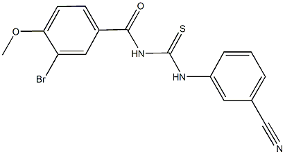 N-(3-bromo-4-methoxybenzoyl)-N'-(3-cyanophenyl)thiourea Struktur