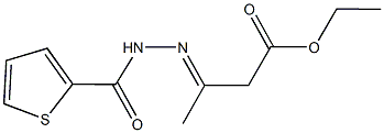 ethyl 3-[(thien-2-ylcarbonyl)hydrazono]butanoate Struktur