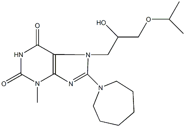 8-(1-azepanyl)-7-(2-hydroxy-3-isopropoxypropyl)-3-methyl-3,7-dihydro-1H-purine-2,6-dione Struktur